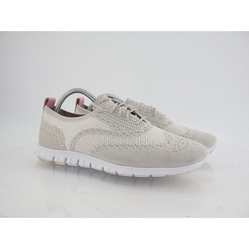 Cole Haan Women's Zerogrand Stitchlite Oxford Size 11B Beige Knit Lace Up Shoes